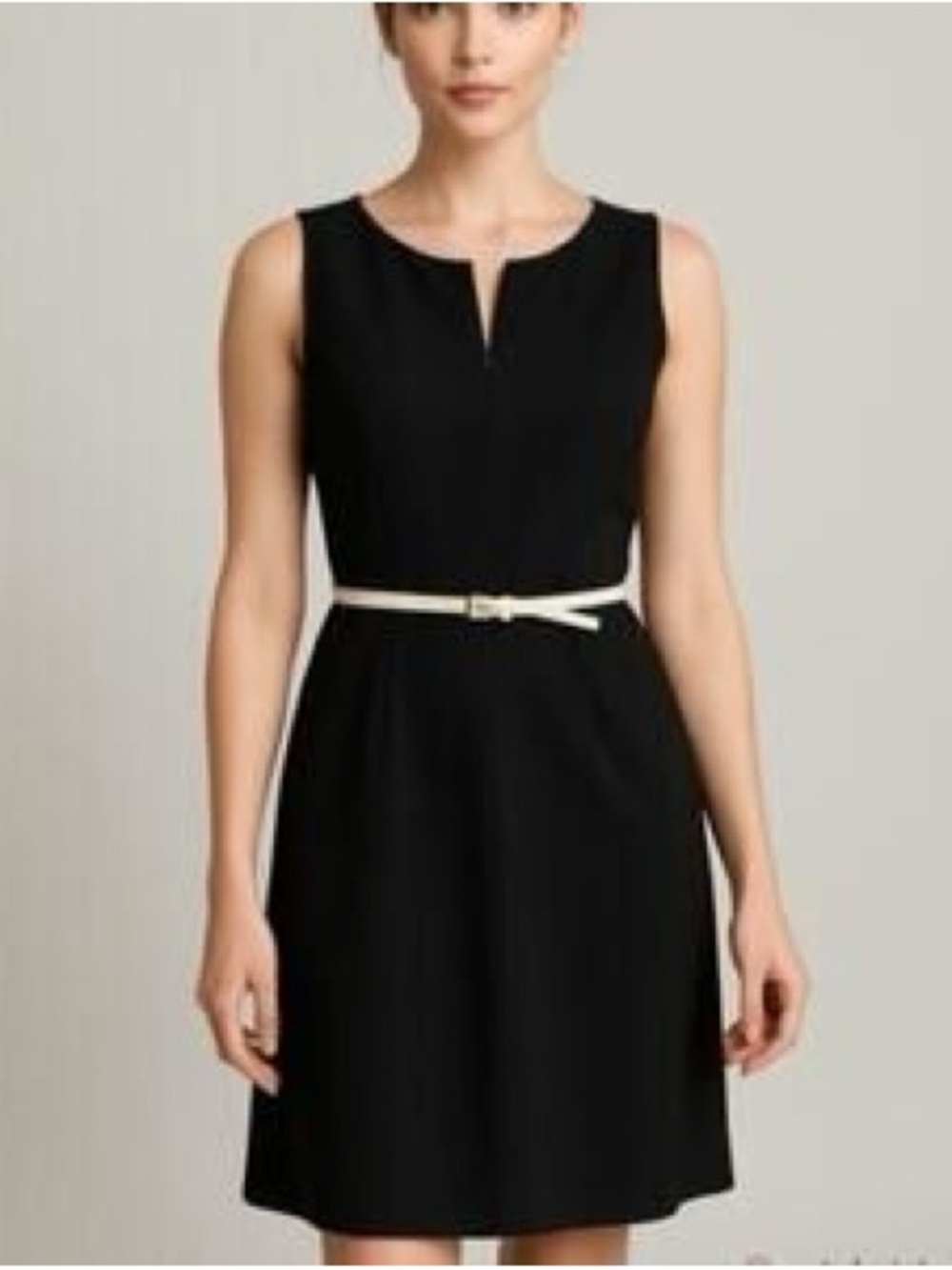 Calvin Klein Little Black Dress Black With Belt Size 12